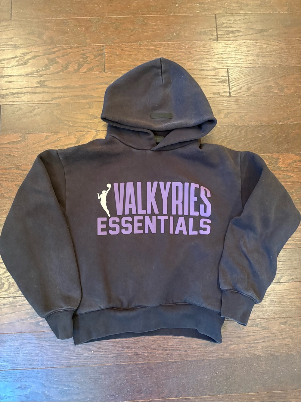 Fear of God Black Hoodie with Purple VALKYRIES ESSENTIALS Logo
